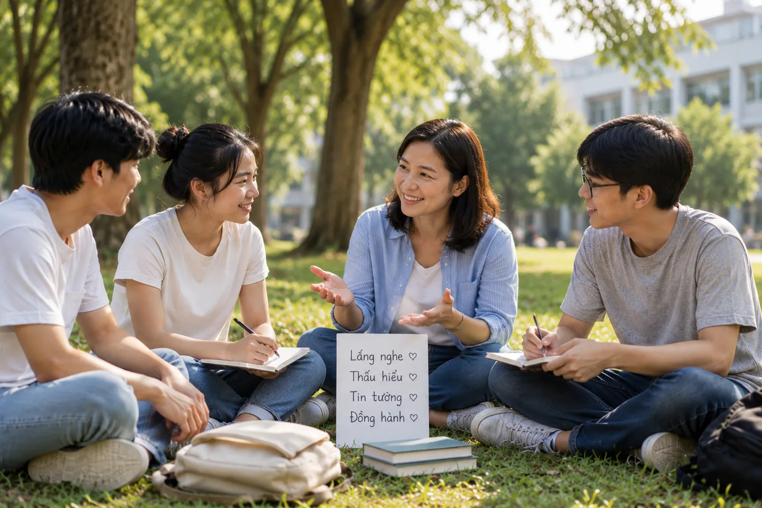 Một môi trường tích cực với sự lắng nghe, tin tưởng và đồng hành sẽ giúp người trẻ phát triển sự tự tin, bản lĩnh và những giá trị tốt đẹp bên trong.